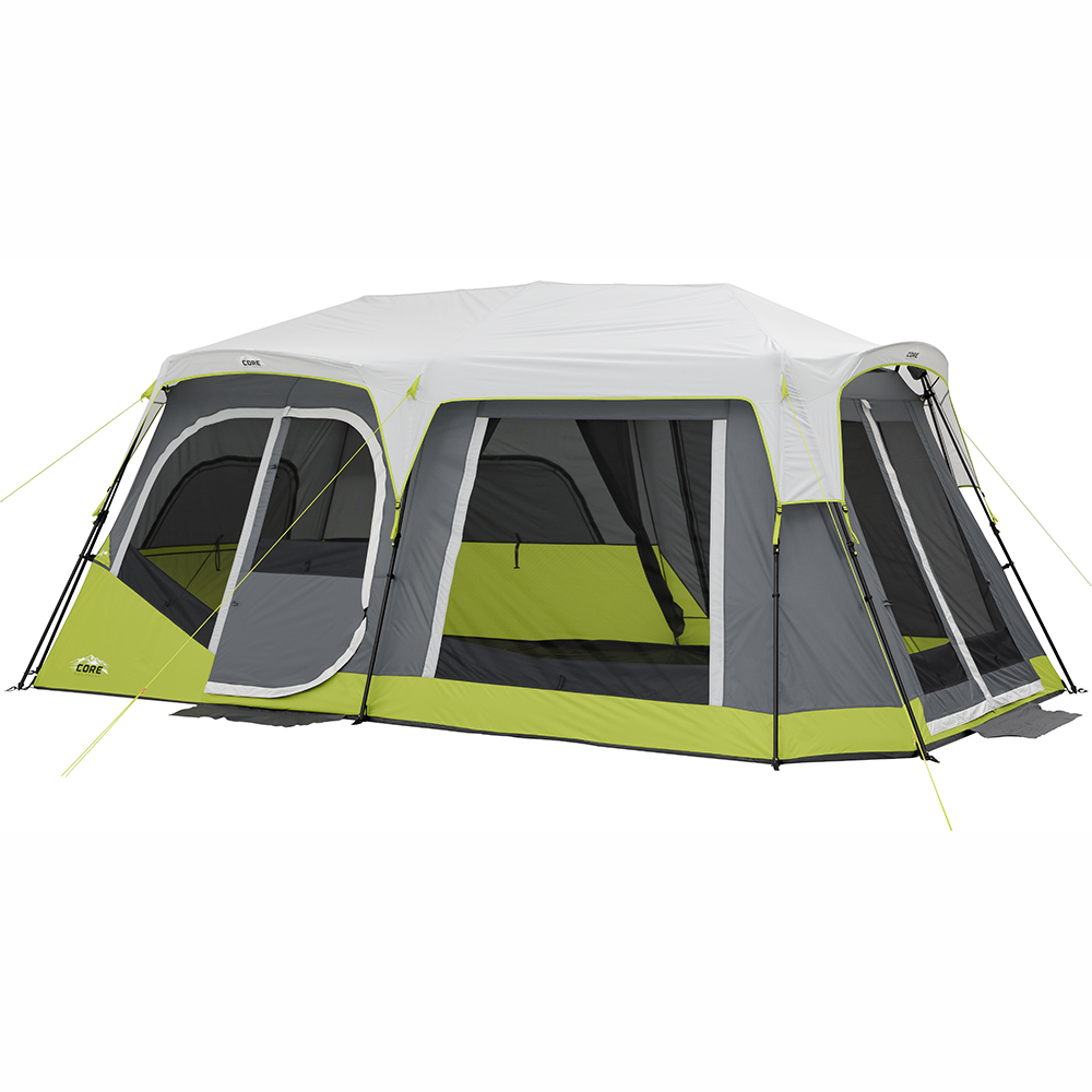 CORE 12 Person Instant Cabin Tent | 3 Room Tent for Family with Storage Pockets for Camping Accessories | Portable Large Pop Up Tent for 2 Minute Camp Setup - image 1 of 8