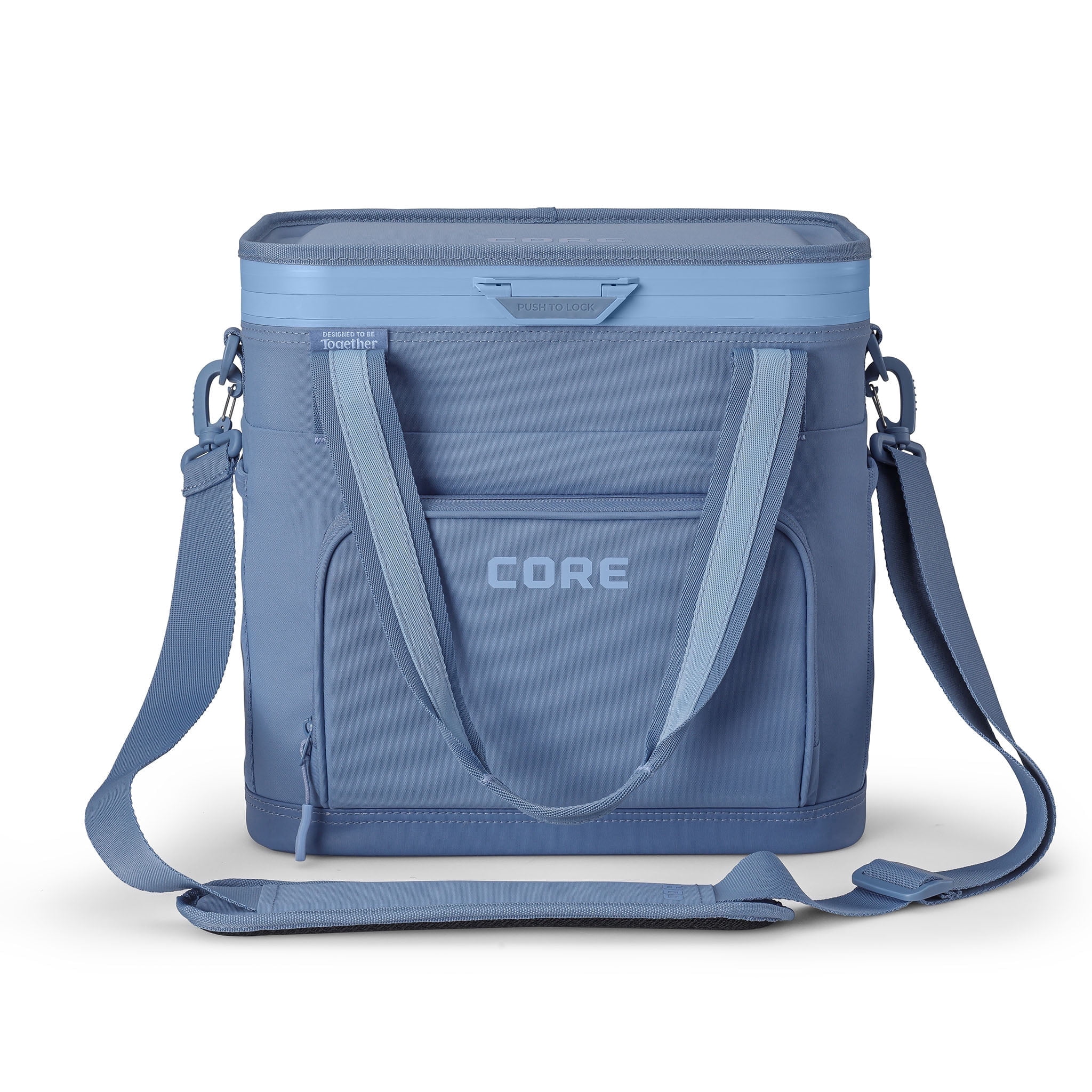 CORE 24 Can FlipBack Magnetic No-Zip Box Cooler, Steel Blue