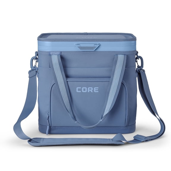 CORE 24 Can FlipBack Magnetic No-Zip Box Cooler, Steel Blue