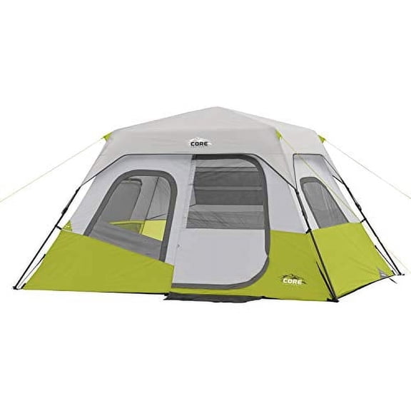 CORE 11' x 9' 6 Person Instant Cabin Camping Tent, 23lbs, Light Gray