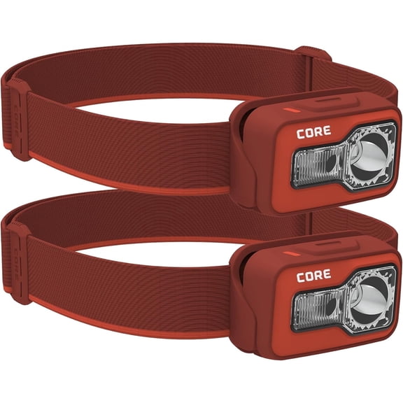 CORE 600 Lumen Rechargeable LED Headlamp, 2 Pack, Hands Free Lighting