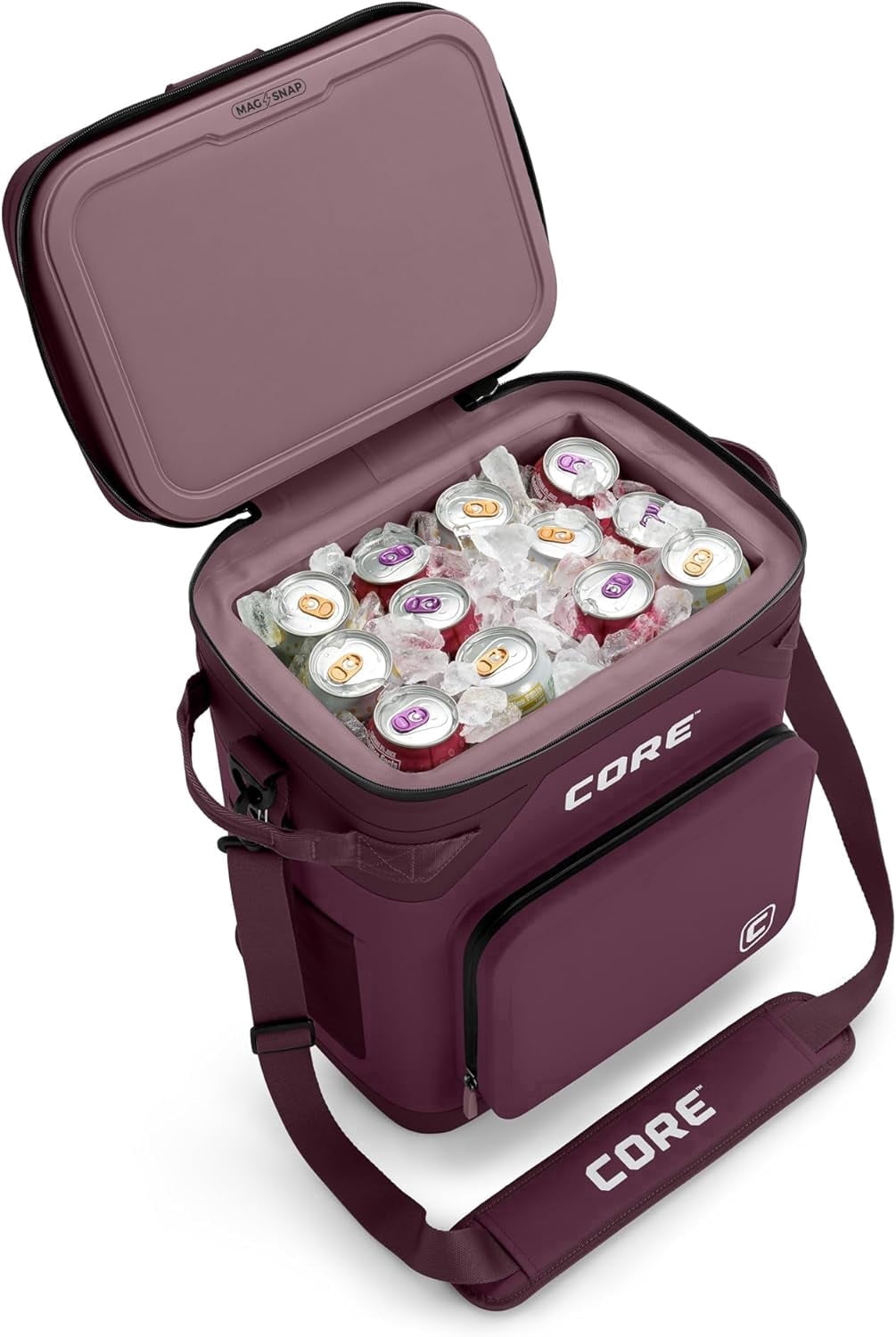 CORE 36 Can Climakeep Magnetic Soft Cooler, Leakproof Cooler, Waterproof Zipper, Mulbery