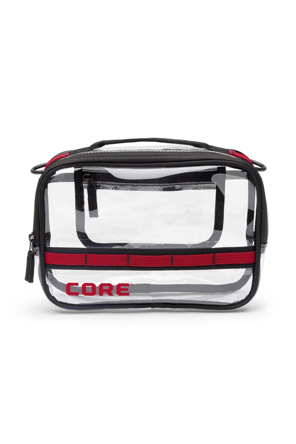 CORE Clear Stadium Approved Handbag with Adjustable Strap, Red, 2 Liter