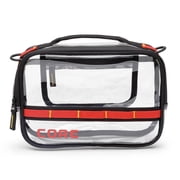 CORE Clear Stadium Approved Handbag with Adjustable Strap, Red & Gold, 2 Liter