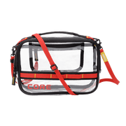 CORE Clear Stadium Approved Handbag with Adjustable Strap, Red & Gold, 2 Liter