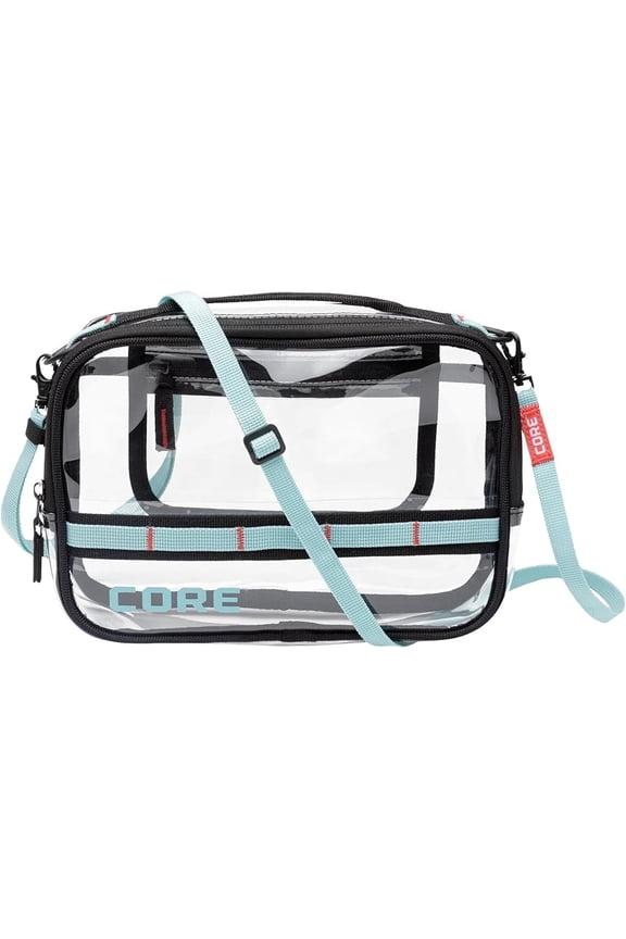 CORE Clear Stadium Approved Handbag with Adjustable Strap, Teal, 2 Liter