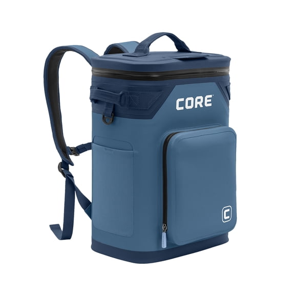 CORE 24 Can Climakeep Magnetic Soft Cooler, Leakproof Cooler, Waterproof Zipper, Navy