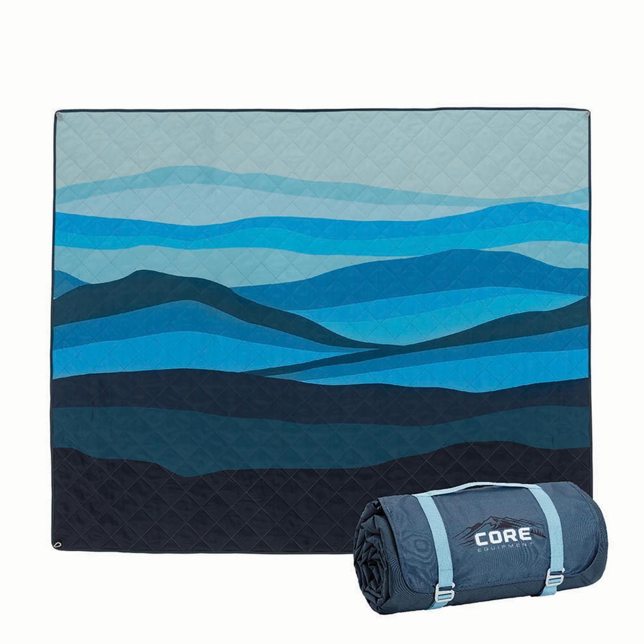 CORE Blue Weighted Outdoor Waterproof Picnic Blanket