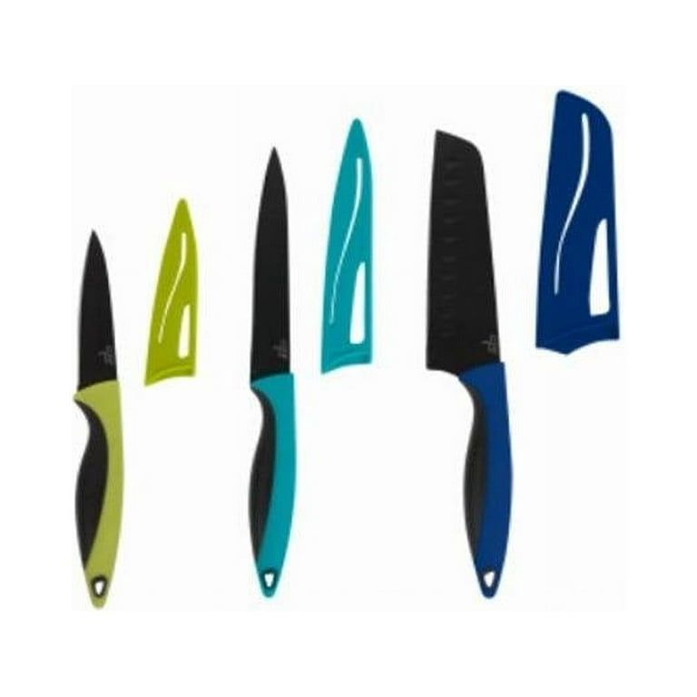 Core Kitchen 31869-TV 6-Pc. Knife Set, Santoku, Utility and Paring with Sheaths