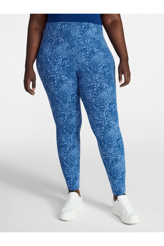 Women's Plus High Waist Ankle Length Leggings, 27" Inseam, Sizes 0X-5X