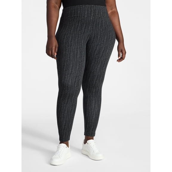 Terra & Sky Women's Plus High Waist Ankle Length Leggings, 27" Inseam, Sizes 0X-5X