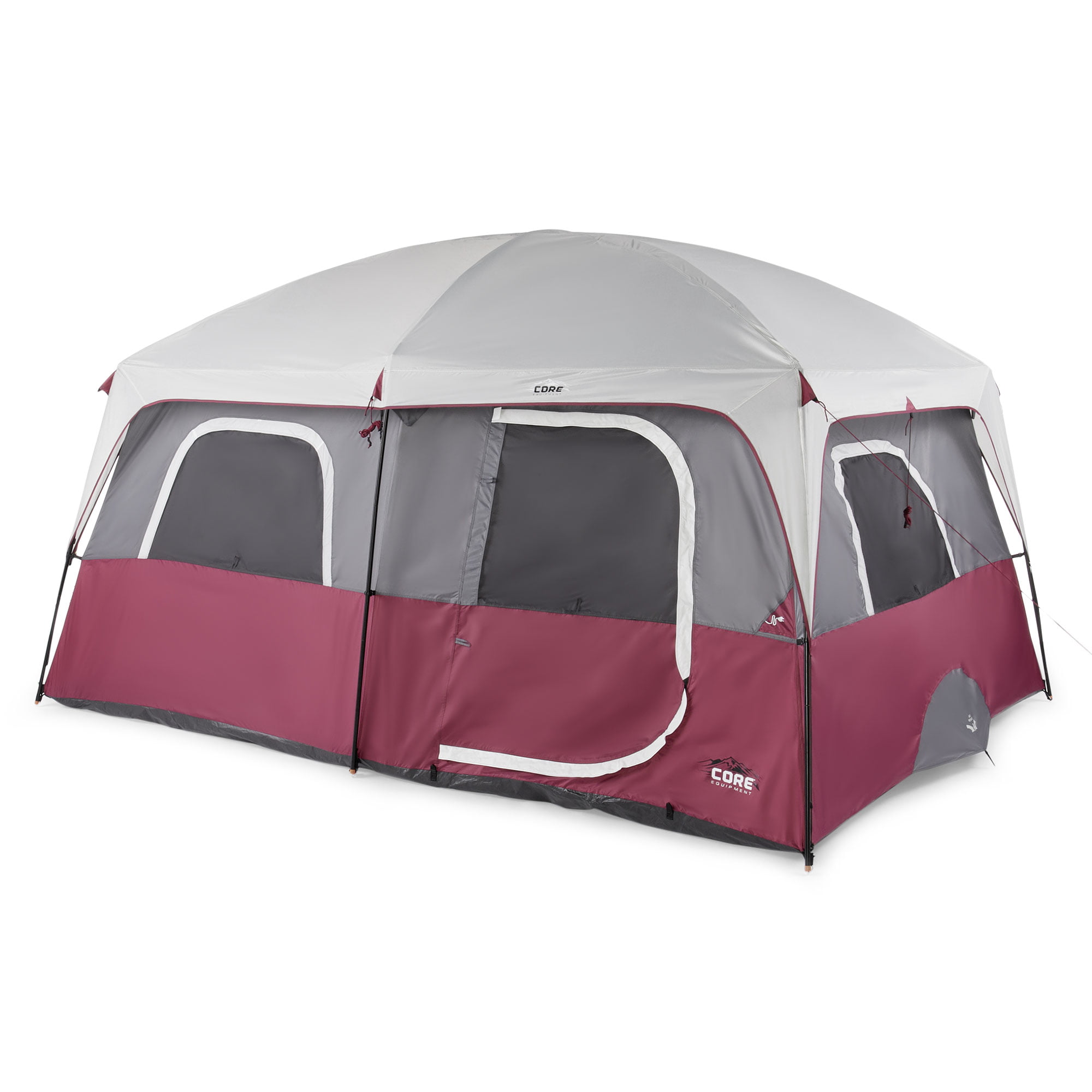 CORE Straight Wall 14 x 10 Foot 10 Person Cabin Tent with 2 Rooms