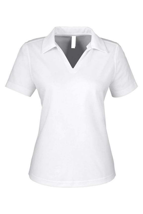 CORE365 CE104W Women's Market Snag Protect Mesh Polo-White-S