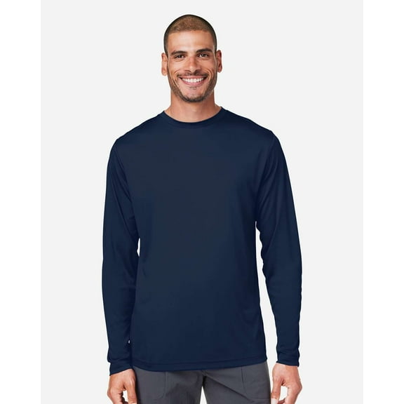 CORE365 CE10L Unisex Capital Long Sleeve Performance T-Shirt-Classic Navy-3XL