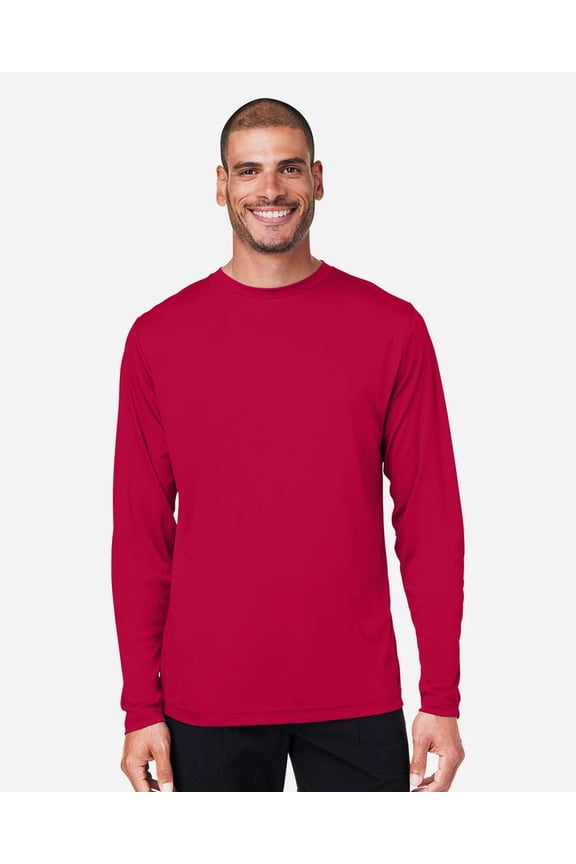 CORE365 CE10L Unisex Capital Long Sleeve Performance T-Shirt-Classic Red-S