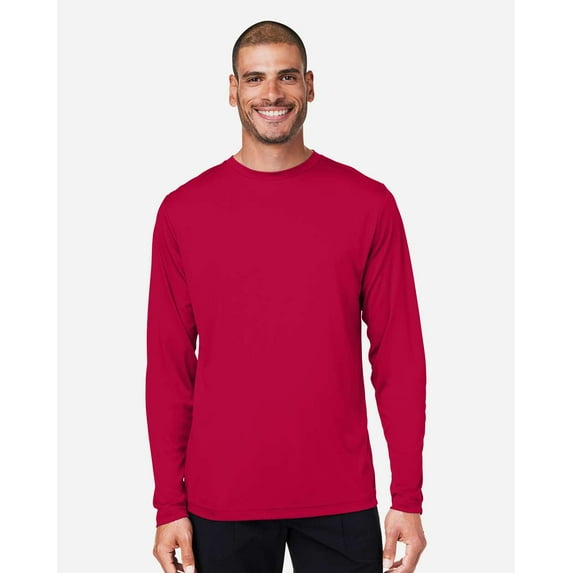 CORE365 CE10L Unisex Capital Long Sleeve Performance T-Shirt-Classic Red-S