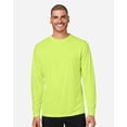 thumbnail image 1 of CORE365 CE10L Unisex Capital Long Sleeve Performance T-Shirt-Safety Yellow-XS, 1 of 6
