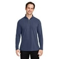 thumbnail image 1 of CORE365 CE405 Men's Fusion ChromaSoft™ Pique Quarter-Zip Pullover-Classic Navy Heather-S, 1 of 6