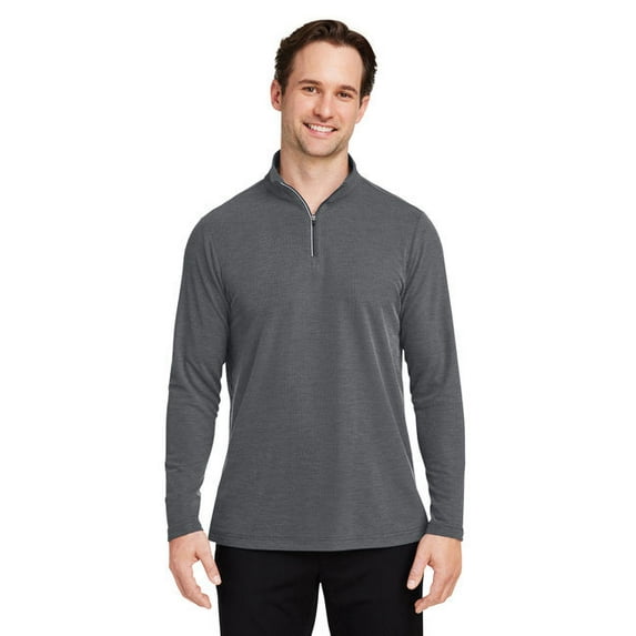 CORE365 CE405 Men's Fusion ChromaSoft™ Pique Quarter-Zip Pullover-Carbon Heather-2XL