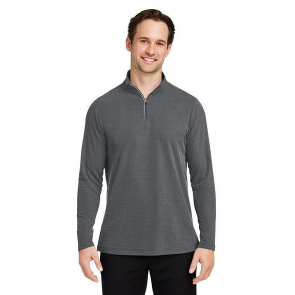CORE365 CE405 Men's Fusion ChromaSoftâ„¢ Pique Quarter-Zip Pullover-Carbon Heather-3XL