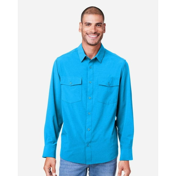 CORE365 CE510L Men's Ultra UVP Marina Shirt-Electric Blue-XL