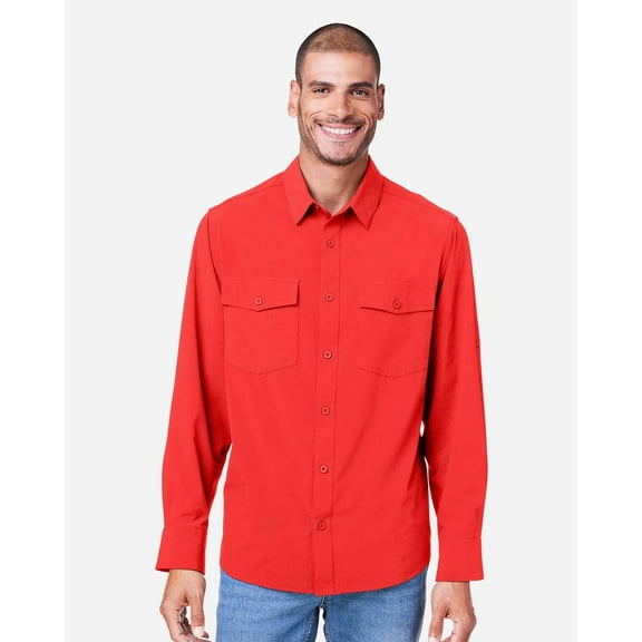 CORE365 CE510L Men's Ultra UVP Marina Shirt-Marina Red-S