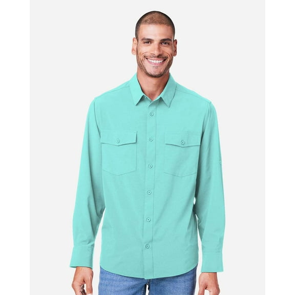 CORE365 CE510L Men's Ultra UVP Marina Shirt-Sea Glass-L