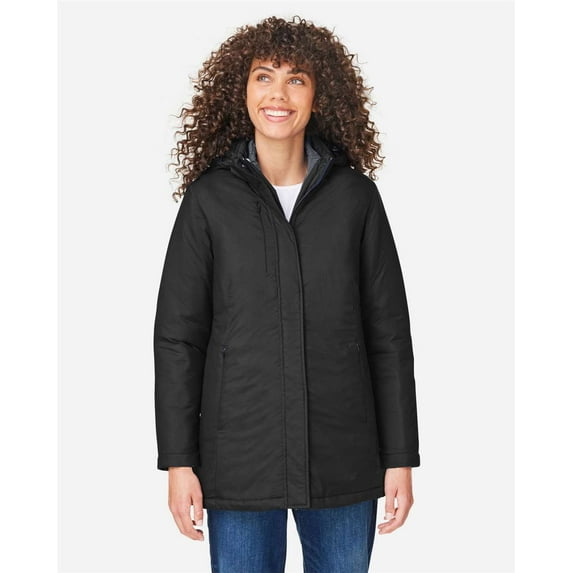 CORE365 CE725W Women's Inspire 3-in-1 Jacket with Insulated Liner-BLACK/ CARBON-M
