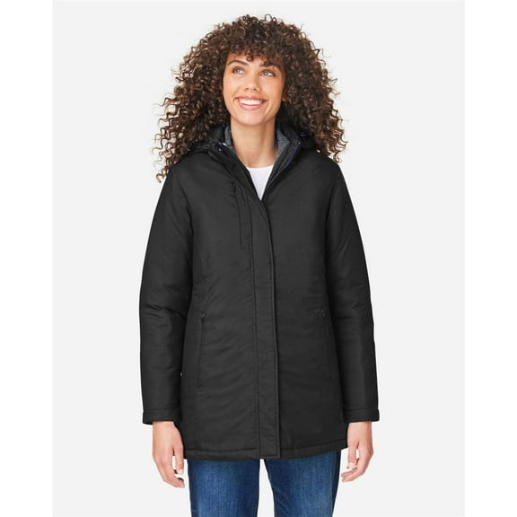 CORE365 CE725W Women's Inspire 3-in-1 Jacket with Insulated Liner-BLACK/ CARBON-XS