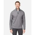 thumbnail image 1 of CORE365 CE73 Men's Venture Heathered Stripe Quarter-Zip Pullover-BLACK/ WHITE-M, 1 of 6