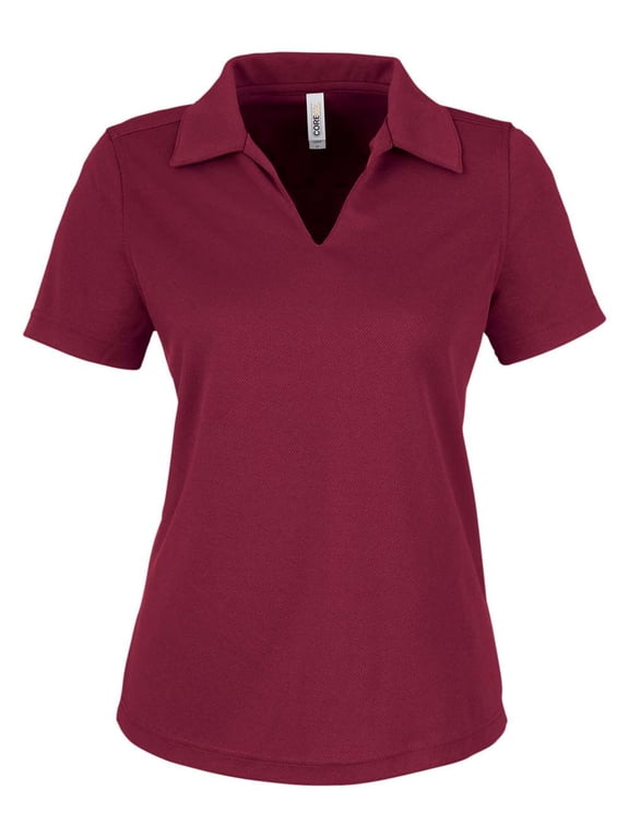CORE365 CE104W Women's Market Snag Protect Mesh Polo-Burgundy-4XL