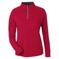thumbnail image 1 of CORE365 CE418W Women's Origin Performance Pique Quarter-Zip Pullover-Classic Red/ Carbon-M, 1 of 6