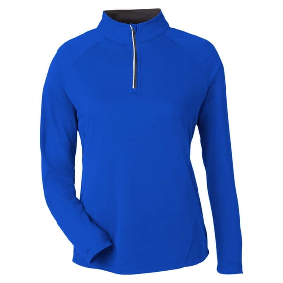 CORE365 CE418W Women's Origin Performance Pique Quarter-Zip Pullover-True Royal/ Carbon-M