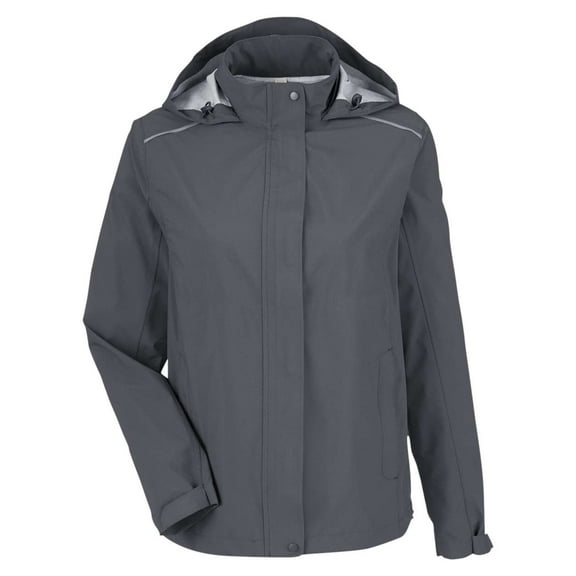 CORE365 CE712W Women's Packable Rain Jacket-Carbon-S