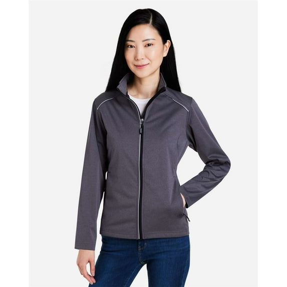 CORE365 CE708W Women's Techno Lite Three-Layer Knit Tech-Shell-Carbon Heather-3XL