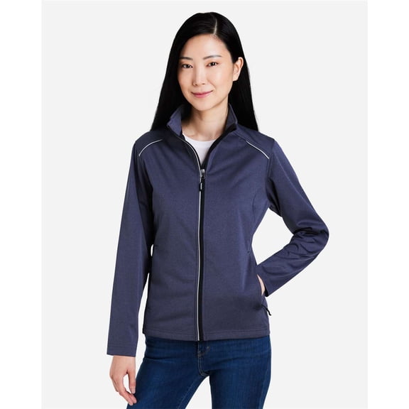 CORE365 CE708W Women's Techno Lite Three-Layer Knit Tech-Shell-Classic Navy Heather-S