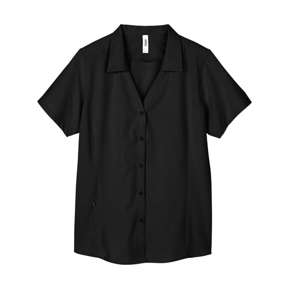 CORE365 CE510W Women's Ultra UVP Marina Shirt-Black-XS