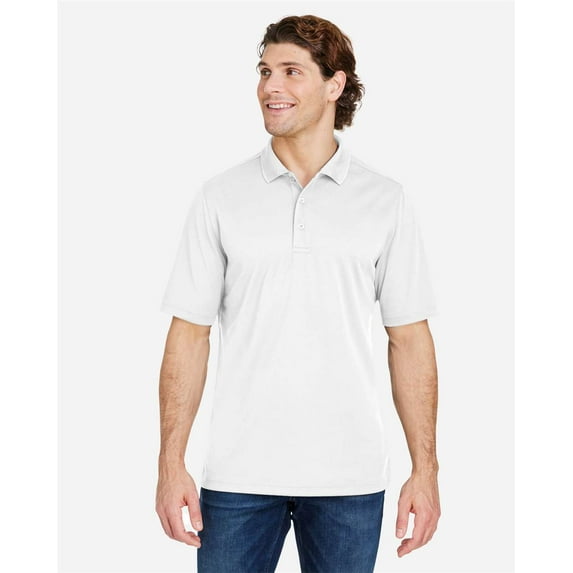 CORE365 CE104 Men's Market Snag Protect Mesh Polo-White-S