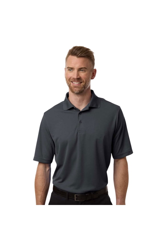 CORE365 Men's Nova Performance Pique Polo T-Shirt, 100% Polyester Casual Plain Polo Shirt (Carbon, 2XL)
