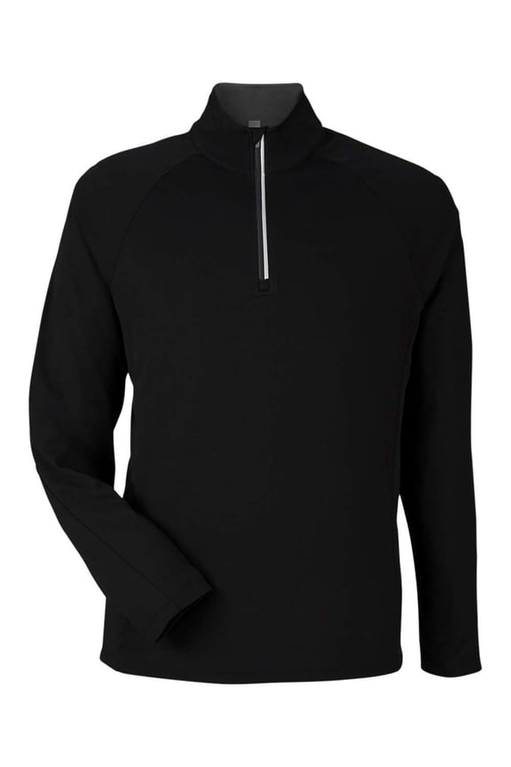 CORE365 CE418 Men's Origin Performance Pique Quarter-Zip Pullover-BLACK/ CARBON-2XL