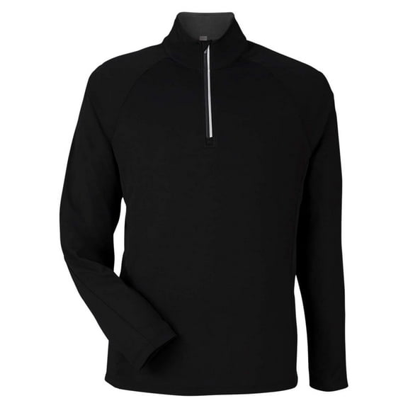 CORE365 CE418 Men's Origin Performance Pique Quarter-Zip Pullover-BLACK/ CARBON-2XL