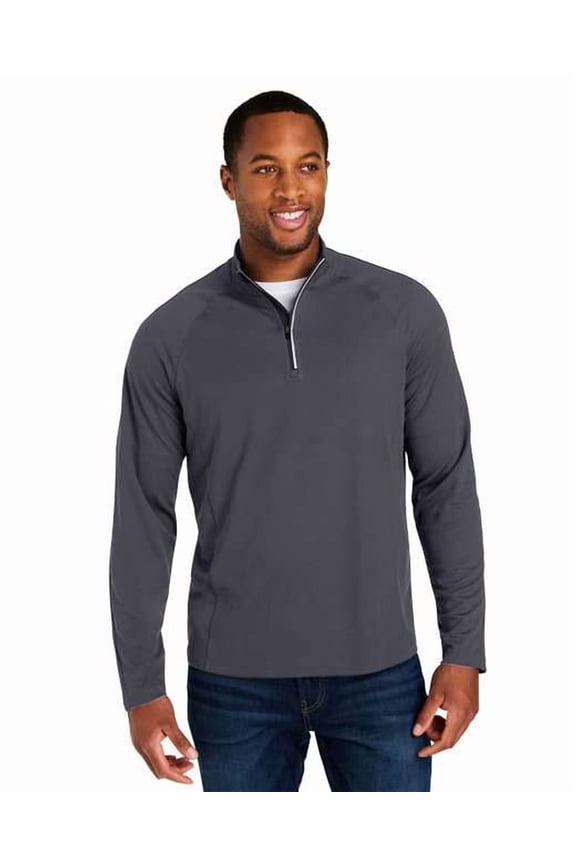CORE365 - Men's Origin Performance Pique Quarter-Zip - CE418 - CARBON/ BLACK - 4XL
