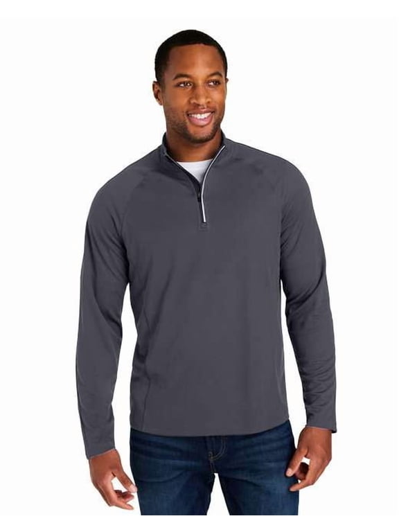 CORE365 - Men's Origin Performance Pique Quarter-Zip - CE418 - CARBON/ BLACK - 4XL