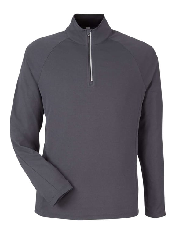 CORE365 CE418 Men's Origin Performance Pique Quarter-Zip Pullover-Carbon/ Black-L