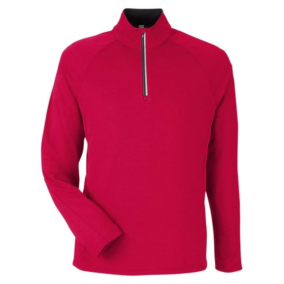 CORE365 CE418 Men's Origin Performance Pique Quarter-Zip Pullover-Classic Red/ Carbon-L