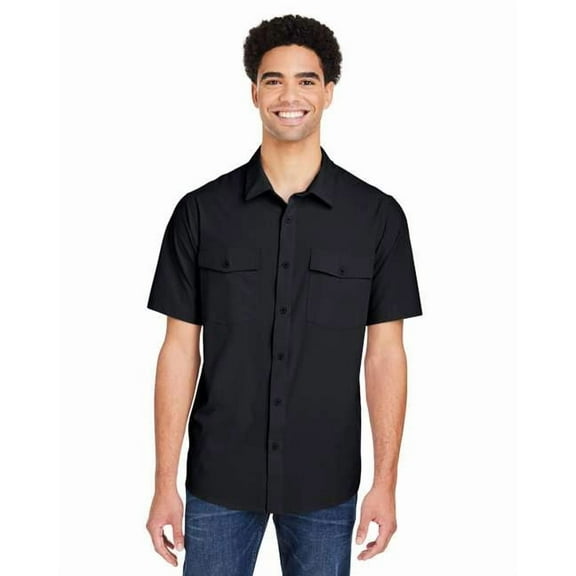 CORE365 CE510 Men's Ultra UVP Marina Shirt-Black-4XL