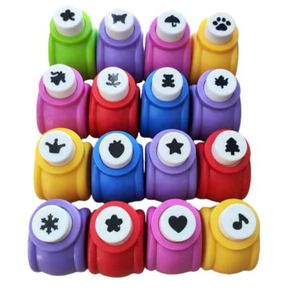 COREBAY 16 Pack Decorative Paper Punch Set, Multicolored Shape Hole Punch for Scrapbooking & DIY Festival Cards, Random Colors