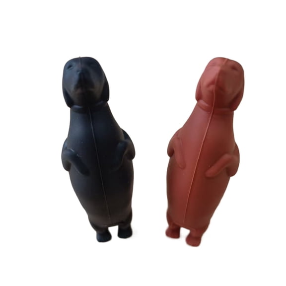 COREBAY 2-Pack Dachshund Silicone Wine Stoppers (Black + Brown) - Airtight Reusable Bottle Seal, Fun Kitchen Bar Accessory, Perfect Gift for Dog Lovers & Stocking Stuffers
