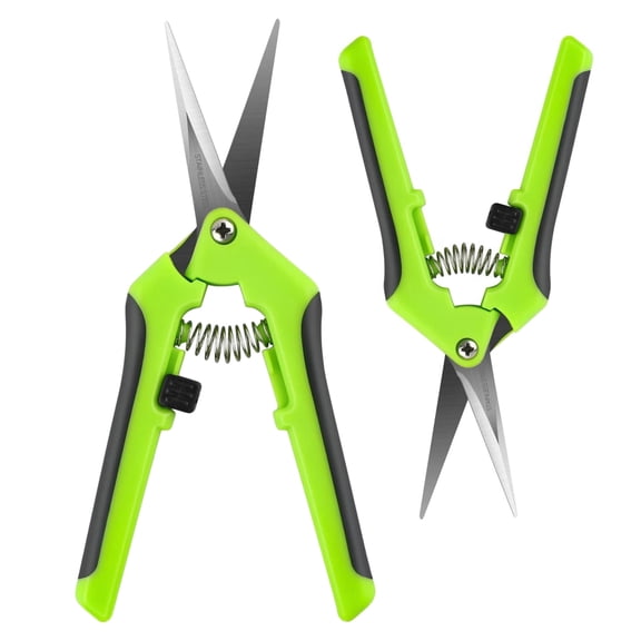 COREBAY Ergonomic Spring-Action Scissors 2 Pack, Spring-Loaded Craft Shears with Stainless Steel Blades, for Cutting Intricate Details and Tight Patterns for People with Arthritis