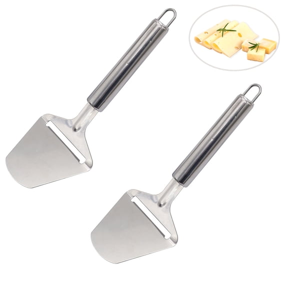 COREBAY Silver Non-Stick Stainless Steel Cheese Slicer (2 Pack)  Handheld Kitchen Tool for All Cheese Types.